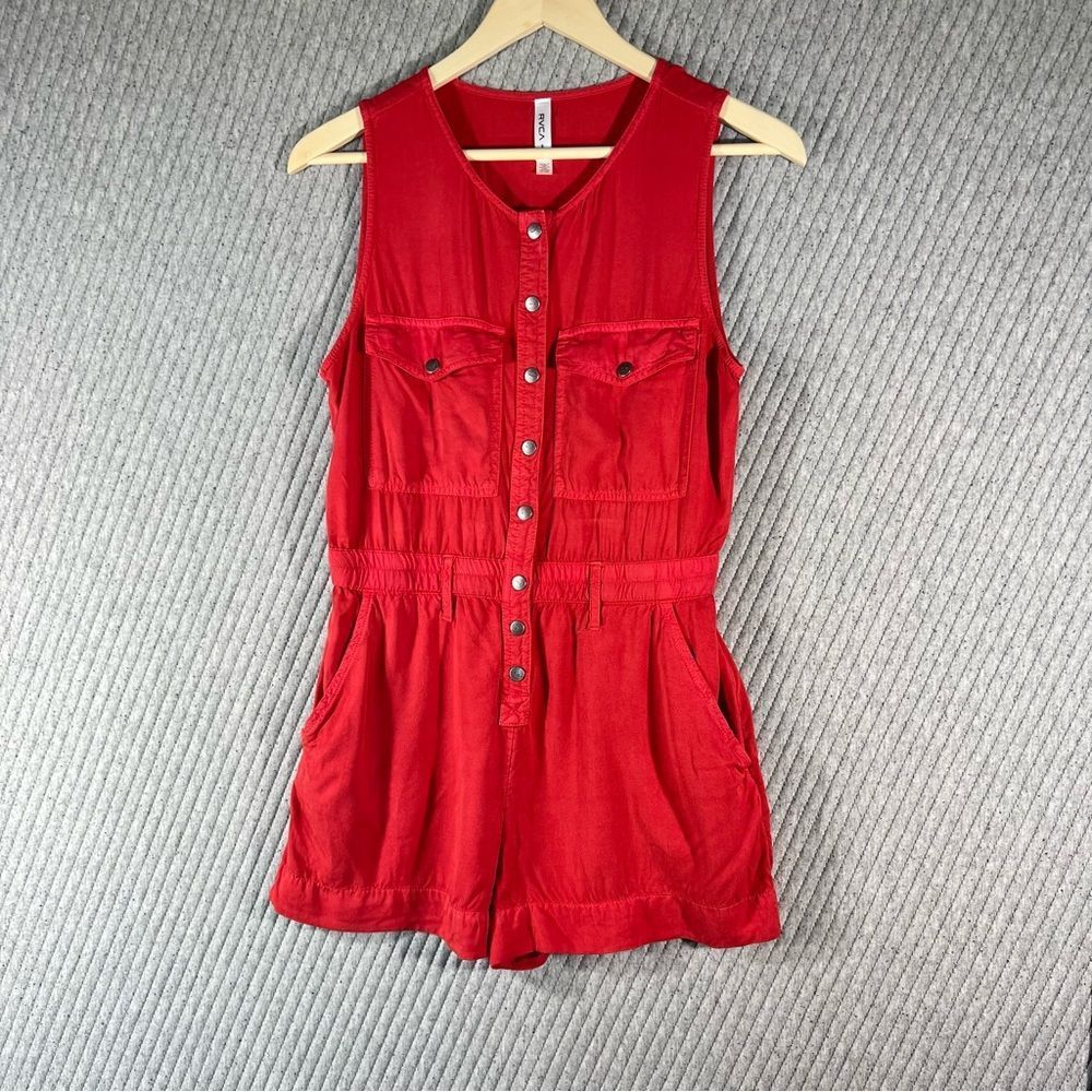 RCVA Red Romper Small Play Suit Shorts Tank Top One Piece Women